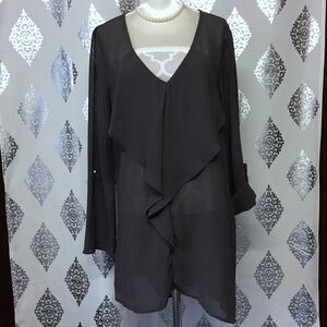 Charlotte Russe Sheer V-neck Tunic